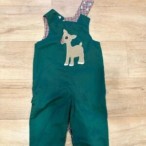 Embroidered Reversible Longall - Christmas Rudolph & Fishing on Reverse 3T